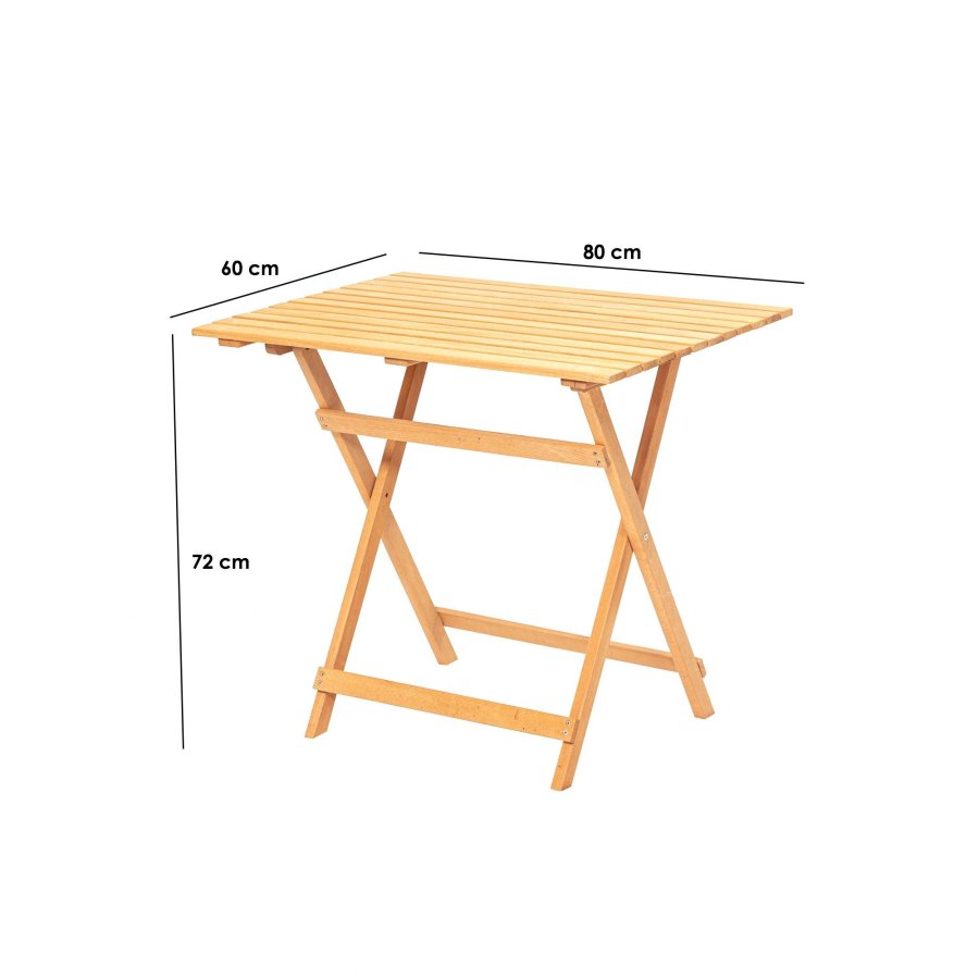 NORDVÄRK My022 havebord, rektangulr - natur bgetr (80x60)