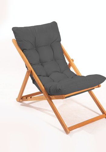 NORDVÄRK My006 udendrs liggestol, m. gr hynde, justerbar rygln - natur bgetr