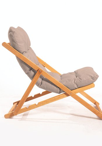 NORDVÄRK My006 udendrs liggestol, m. brun hynde, justerbar rygln - natur bgetr