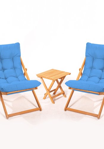 NORDVÄRK My005 loungest m. 1 havebord og 2 liggestole - bl hynde og natur bgetr