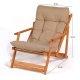NORDVÄRK My008 udendrs liggestol, m. brun hynde, armln, justerbar rygln - natur bgetr