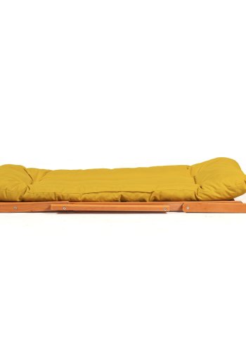 NORDVÄRK MY007 loungest, m. 2 havestole, 1 havebord og gule hynder - natur bgetr