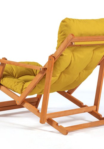 NORDVÄRK MY007 loungest, m. 2 havestole, 1 havebord og gule hynder - natur bgetr