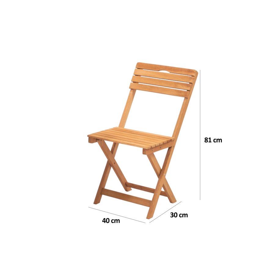 NORDVÄRK My001A havest m. 1 havebord og 2 havestole, foldbar - creme hynder og natur bgetr