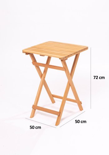 NORDVÄRK My001A havest m. 1 havebord og 2 havestole, foldbar - creme hynder og natur bgetr