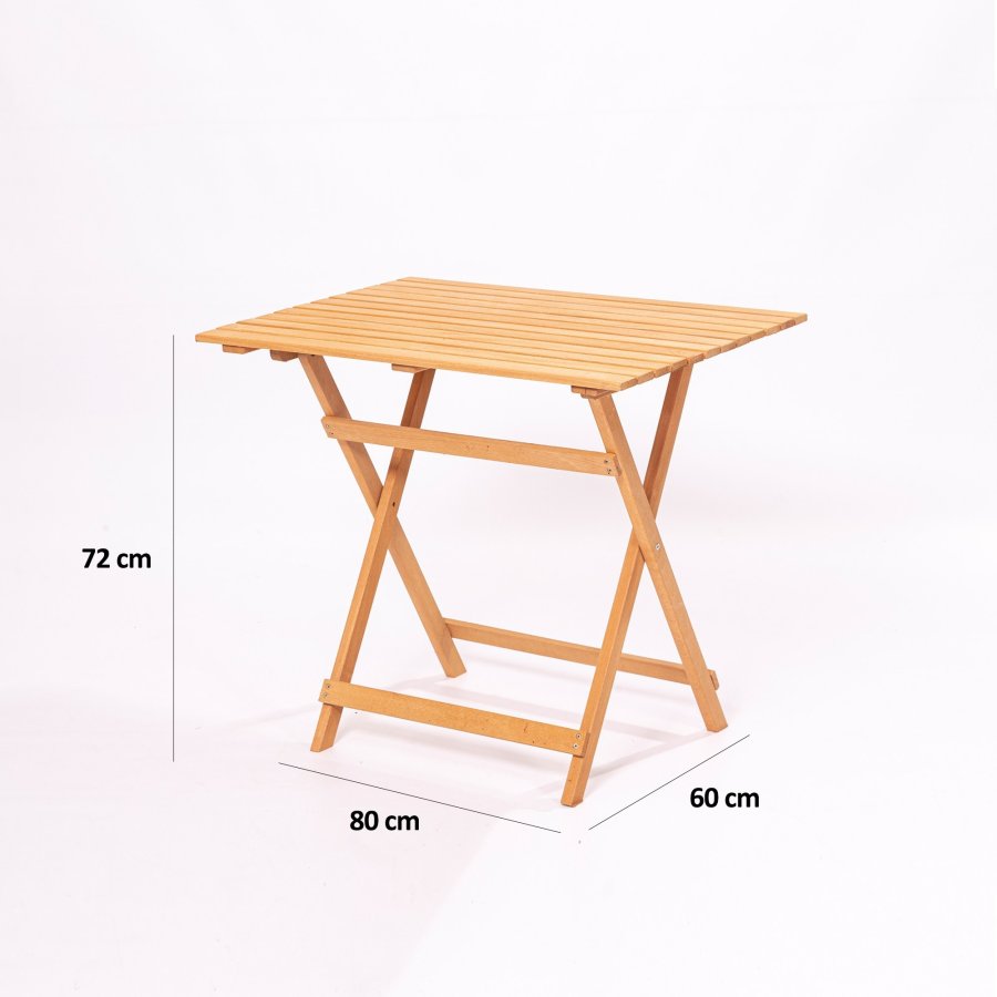 NORDVÄRK My004A havest m. 1 havebord og 4 havestole, foldbar - creme hynder og natur bgetr