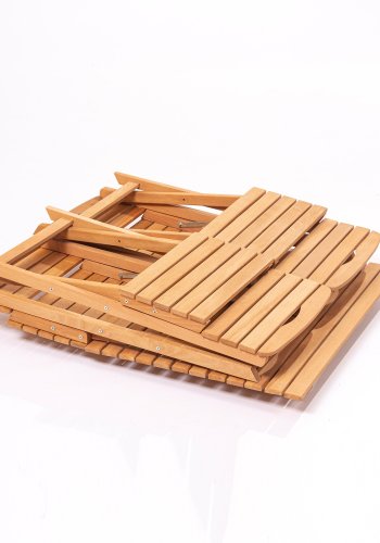 NORDVÄRK My004A havest m. 1 havebord og 4 havestole, foldbar - creme hynder og natur bgetr