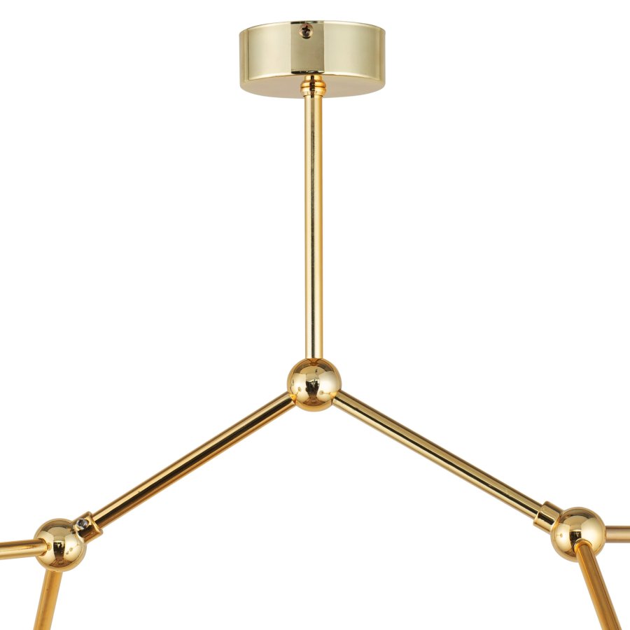 TK Fairy loftlampe, m. 4 skrme - hvid glas og guld metal