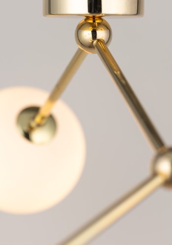 TK Fairy loftlampe, m. 3 skrme - hvid glas og guld metal