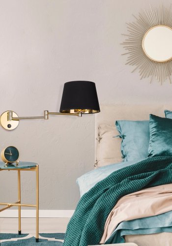 TK Glory vglampe - sort stof og guld metal