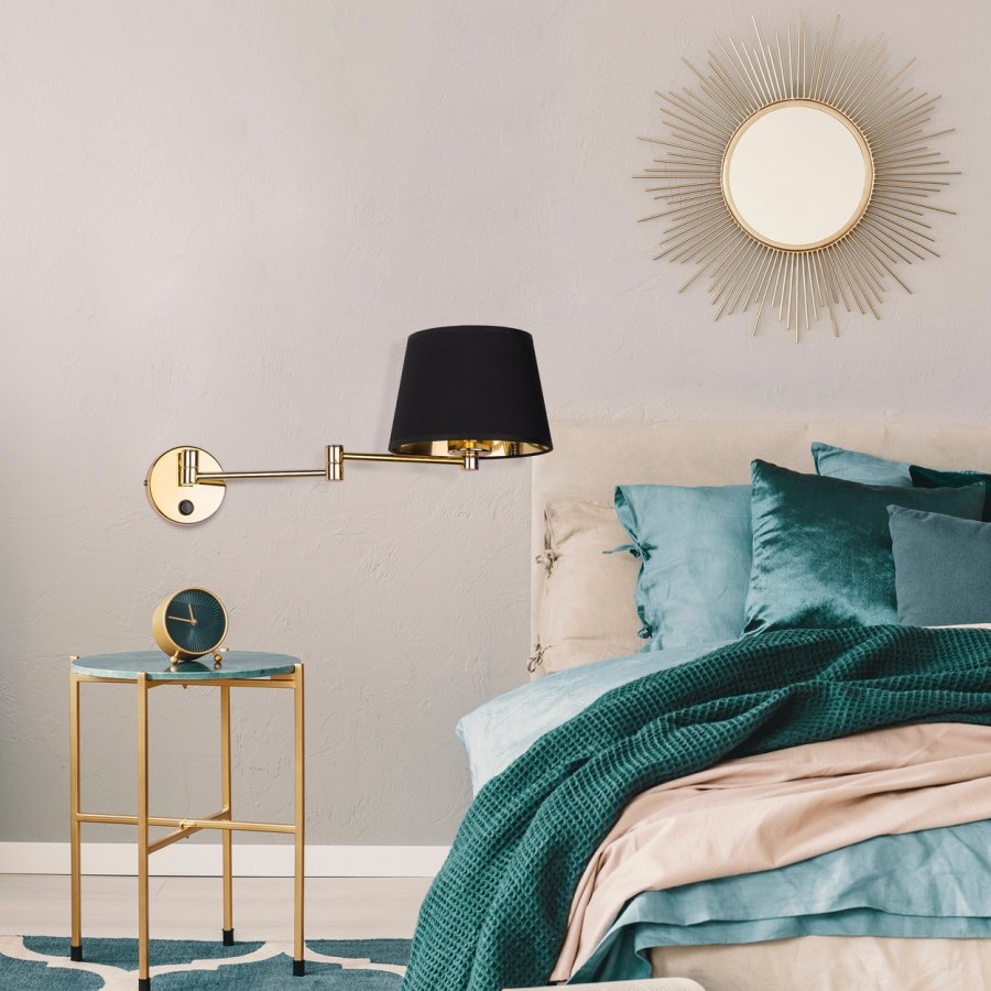 TK Glory vglampe - sort stof og guld metal