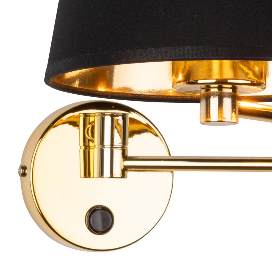 TK Glory vglampe - sort stof og guld metal