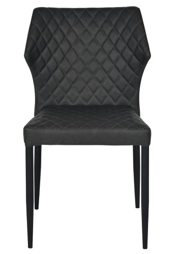 HOUSE OF SANDER Ydun spisebordsstol - sort kunstlder og sorte ben, stabelbar