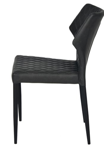 HOUSE OF SANDER Ydun spisebordsstol - sort kunstlder og sorte ben, stabelbar