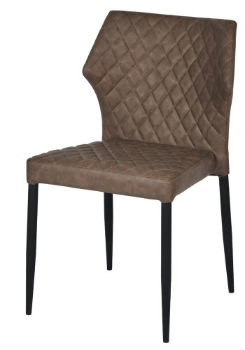 HOUSE OF SANDER Ydun spisebordsstol - brun kunstlder og sorte ben, stabelbar