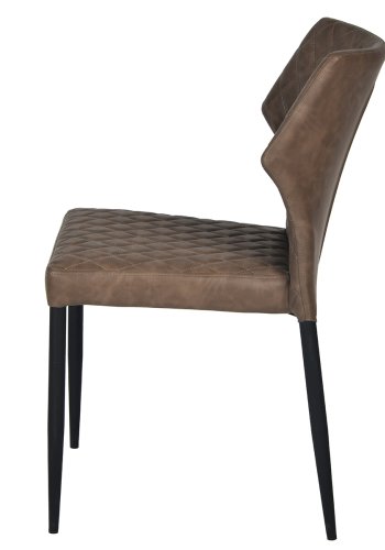 HOUSE OF SANDER Ydun spisebordsstol - brun kunstlder og sorte ben, stabelbar