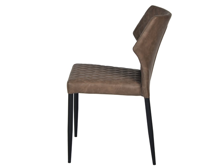 HOUSE OF SANDER Ydun spisebordsstol - brun kunstlder og sorte ben, stabelbar