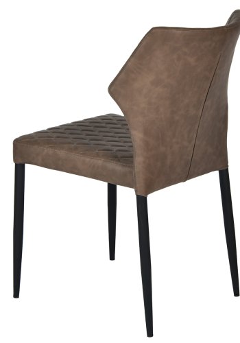 HOUSE OF SANDER Ydun spisebordsstol - brun kunstlder og sorte ben, stabelbar