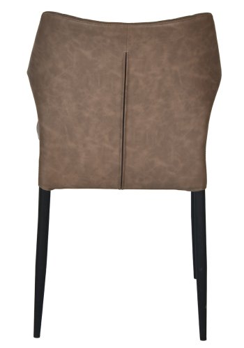 HOUSE OF SANDER Ydun spisebordsstol - brun kunstlder og sorte ben, stabelbar