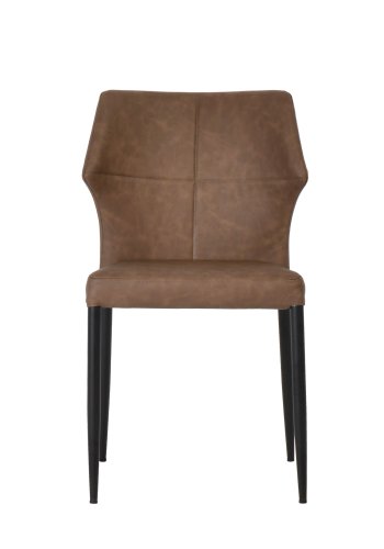 HOUSE OF SANDER Runa spisebordsstol - brunt PU lder og sorte ben