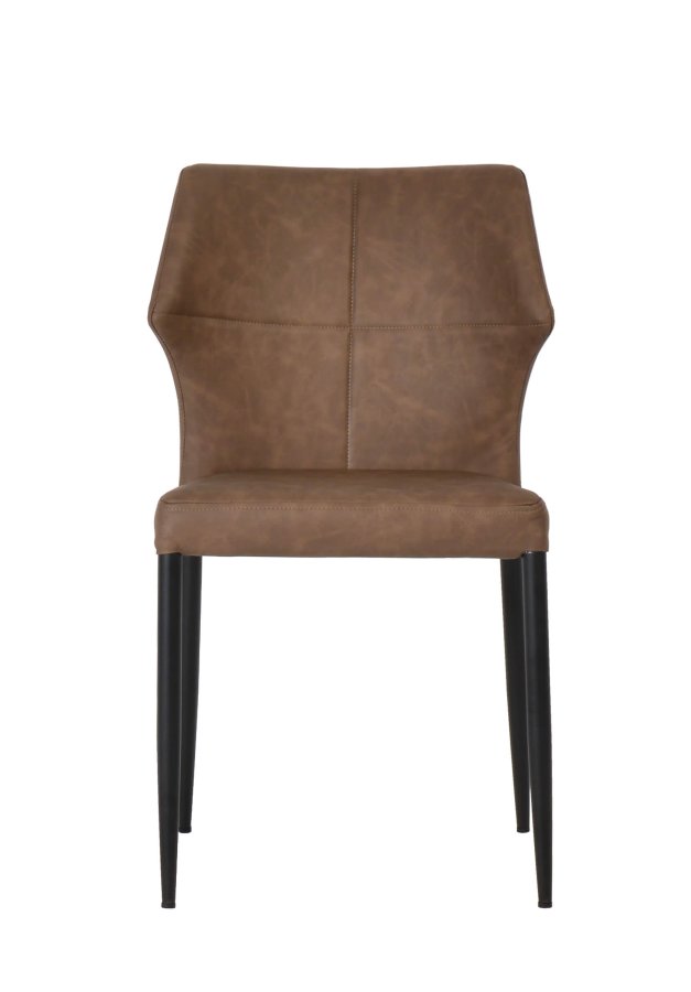 HOUSE OF SANDER Runa spisebordsstol - brunt PU lder og sorte ben