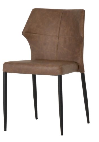 HOUSE OF SANDER Runa spisebordsstol - brunt PU lder og sorte ben