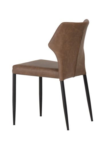 HOUSE OF SANDER Runa spisebordsstol - brunt PU lder og sorte ben