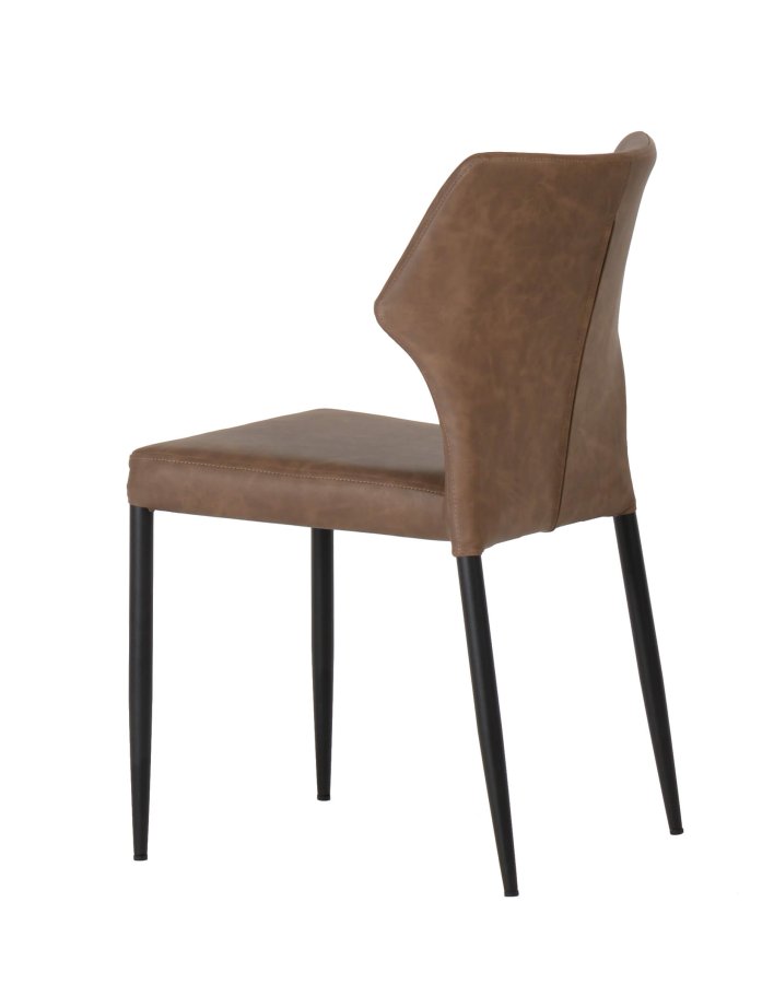 HOUSE OF SANDER Runa spisebordsstol - brunt PU lder og sorte ben