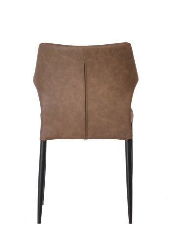 HOUSE OF SANDER Runa spisebordsstol - brunt PU lder og sorte ben