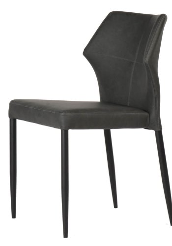 HOUSE OF SANDER Runa spisebordsstol - sort PU lder og sorte ben