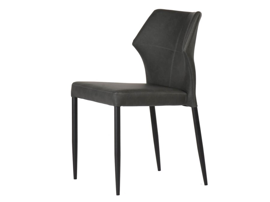 HOUSE OF SANDER Runa spisebordsstol - sort PU lder og sorte ben