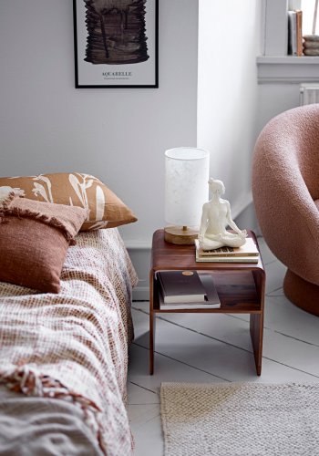 BLOOMINGVILLE Giulia Plaid, Natur, Bomuld W: 125cm, L: 150cm