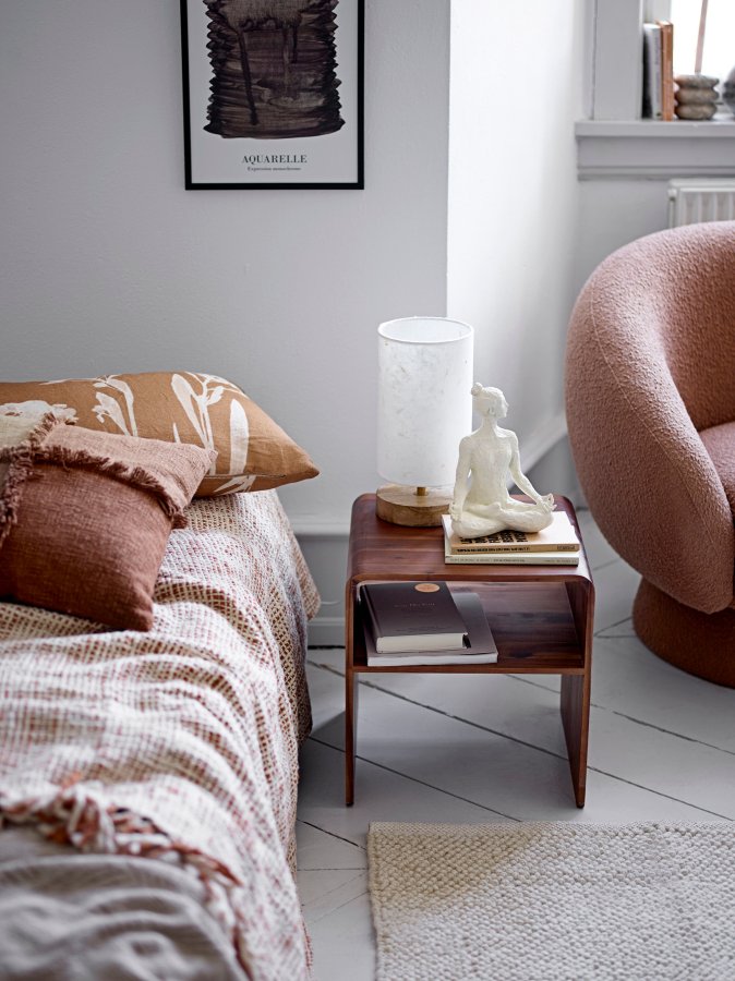 BLOOMINGVILLE Giulia Plaid, Natur, Bomuld W: 125cm, L: 150cm