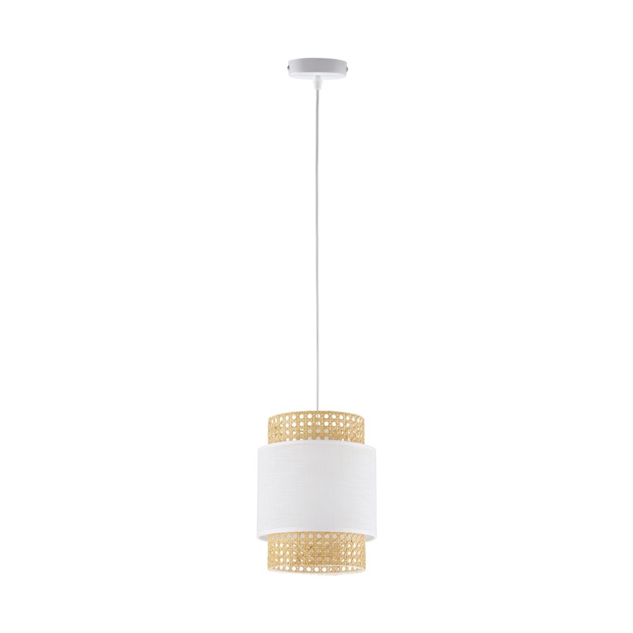 TK Boho loftlampe - natur str og hvid stof