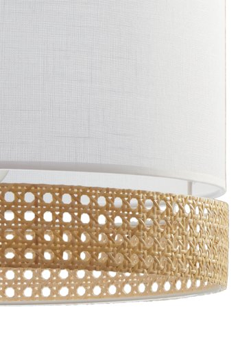 TK Paglia loftlampe 380 - hvid stof og natur rattan