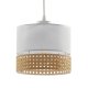 TK Paglia loftlampe 200 - hvid stof og natur rattan