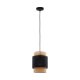 TK Boho loftlampe - natur rattan og sort stof