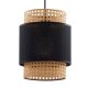 TK Boho loftlampe - natur rattan og sort stof
