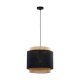 TK Boho loftlampe - natur rattan og sort stof