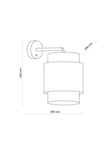 TK Boho vglampe - natur rattan og sort stof/stl