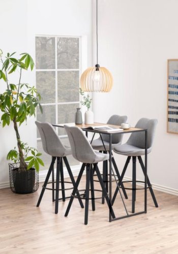 ACT NORDIC Seaford barbord, rektangulr - natur vild eg papir og mat sort stl (120x60)