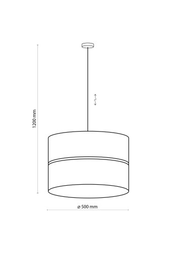 TK Linobianco loftlampe 500 - brun jute, hvid stof og hvid metal
