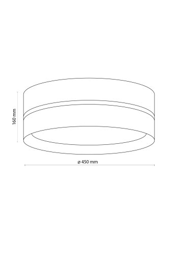 TK Linobianco loftlampe 450 - brun jute, hvid stof og hvid metal