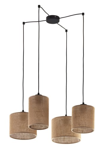 TK Jute loftlampe, m. 4 skrme - natur jute