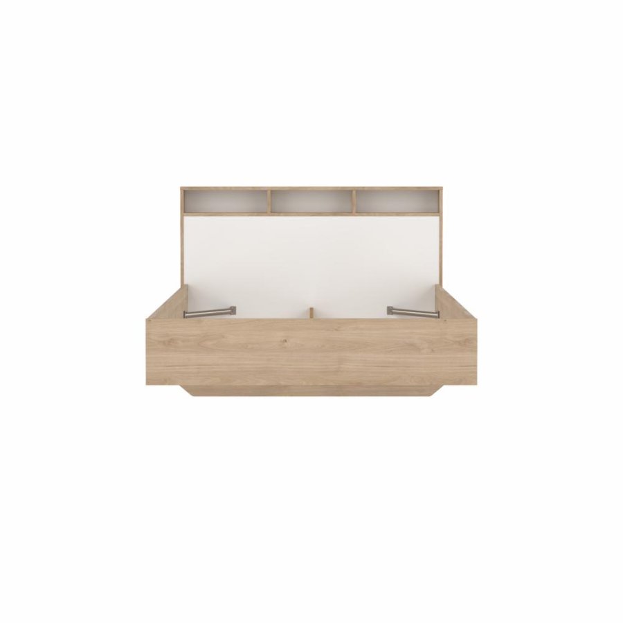 TVILUM Ikast Seng 140x190, Jackson Hickory / Hvid, 149,8 x 206 x 96,8 cm