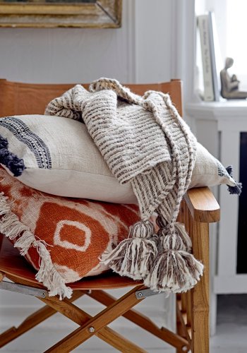 BLOOMINGVILLE Ester Pude, Orange, Bomuld W: 50cm, L: 50cm