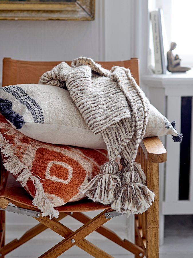 BLOOMINGVILLE Ester Pude, Orange, Bomuld W: 50cm, L: 50cm