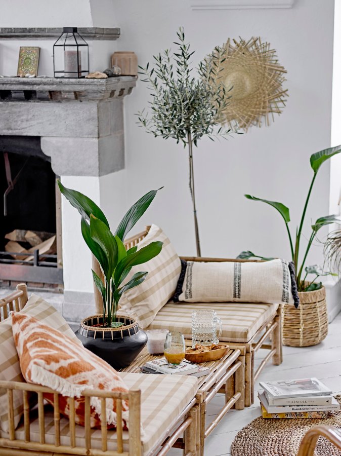 BLOOMINGVILLE Ester Pude, Orange, Bomuld W: 50cm, L: 50cm