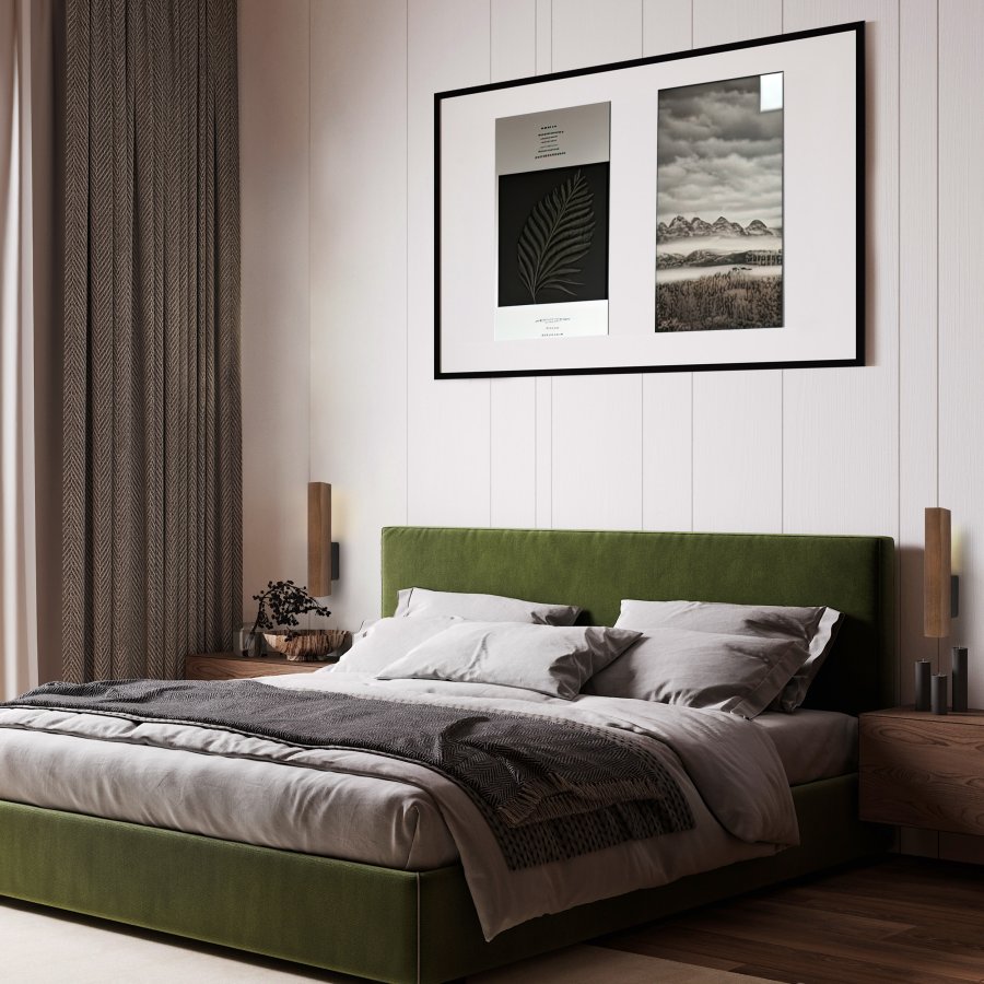 TK Teo LED vglampe - valnddefarvet tr og sort metal