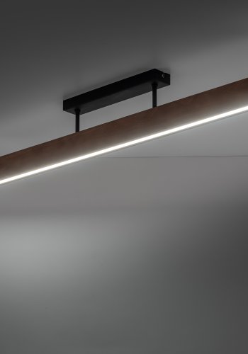 TK Teo LED loftlampe - valnddefarvet tr og sort metal